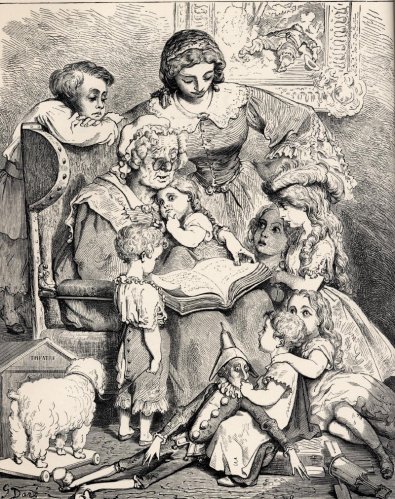 Gustave doré - La lecture des contes en famille